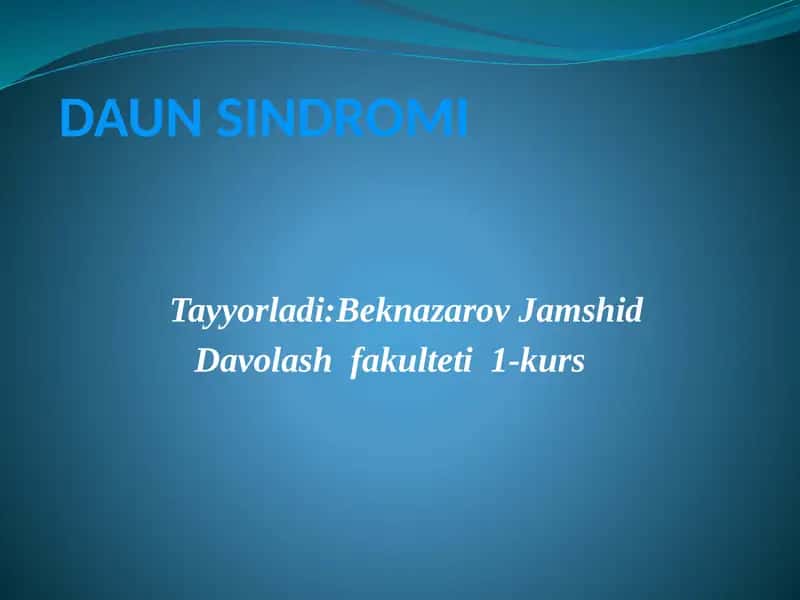 Daun sindromi 1