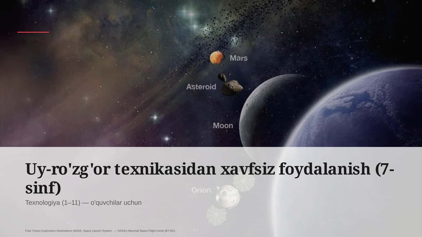 Uy-ro'zg'or texnikasidan xavfsiz foydalanish (7-sinf) 1