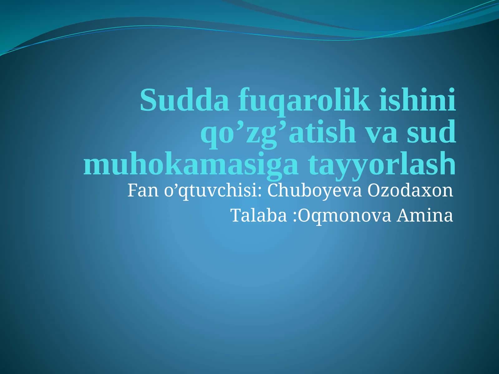 Fuqarolikni qo'zg'atish va sud muhokamasi 1
