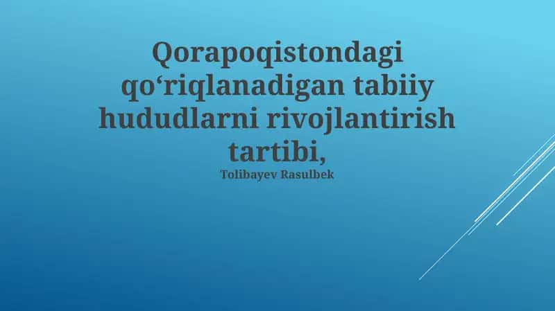 Qorapoqistondagi qoʻriqlanadigan tabiiy hududlarni rivojlantirish tartibi 1