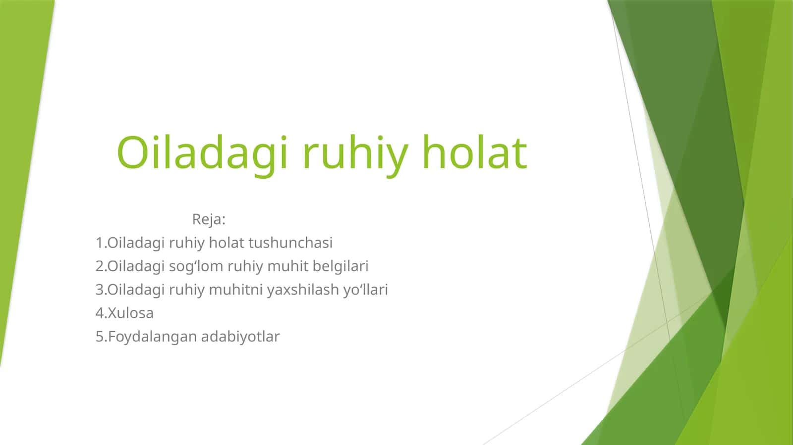 Oiladagi ruhiy holat 1