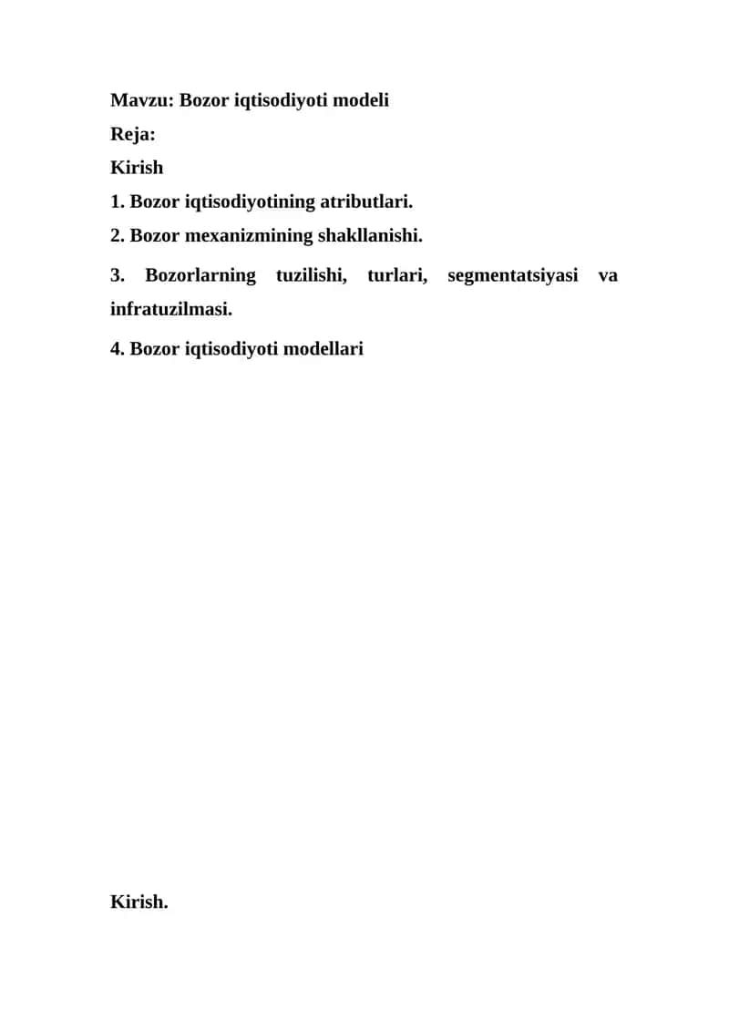 Bozor iqtisodiyoti modeli 1