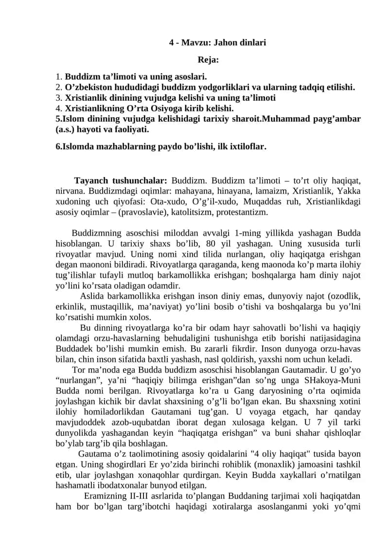 Buddizm Ta'limoti 1
