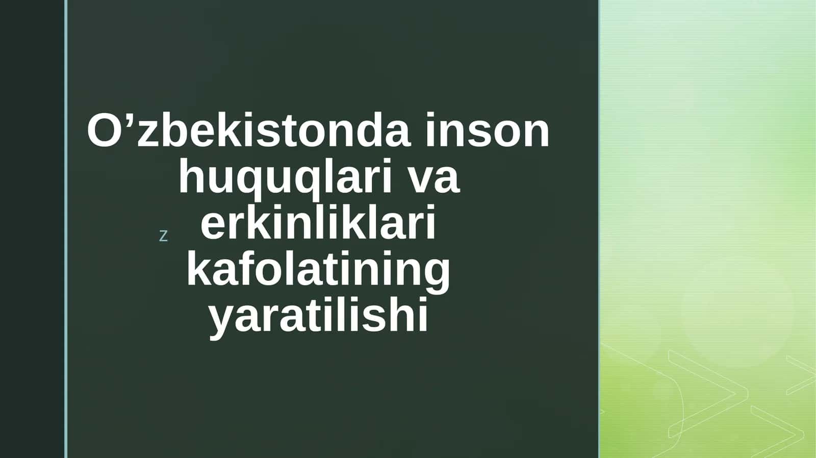 O’zbekistondainsonhuquqlarivaerkinliklarikafolatiningyaratilishi 1