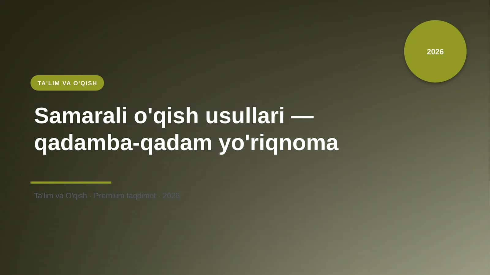 Samarali o'qish usullari — qadamba-qadam yo'riqnoma 1