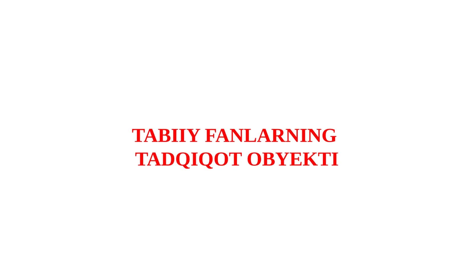Tadqiqot Obyekti 1