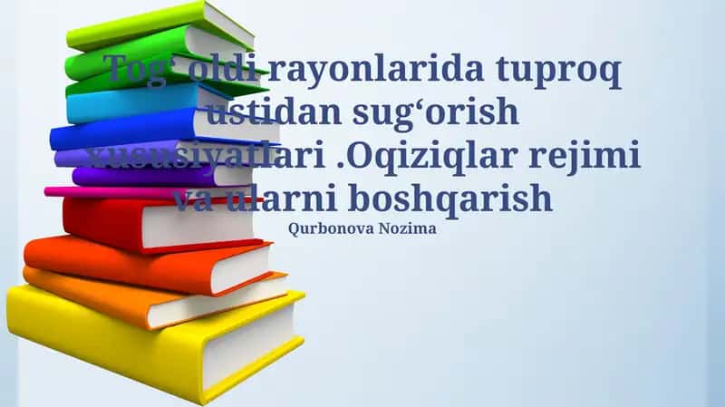 Sug'orish rejimlari 1