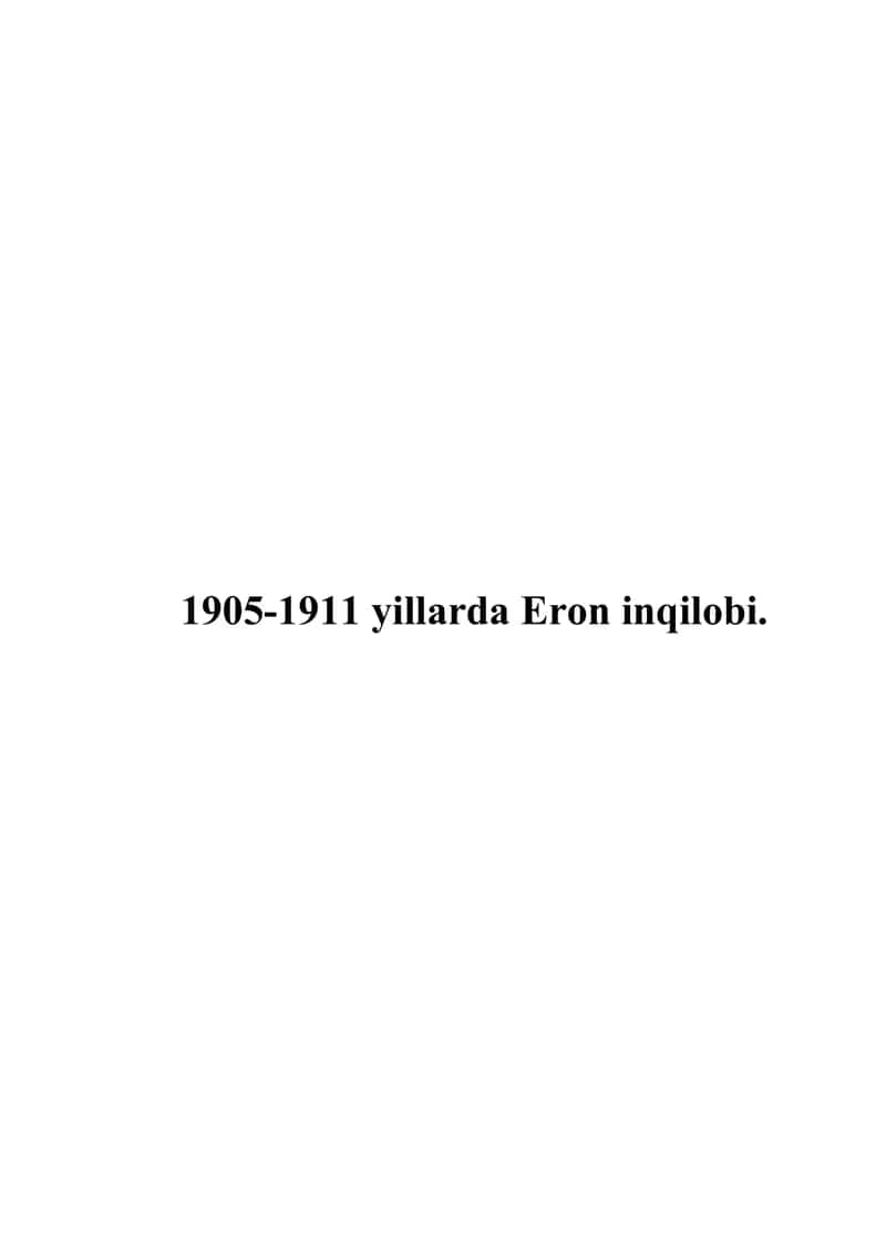 1905-1911 yillarda Eron inqilobi. 1