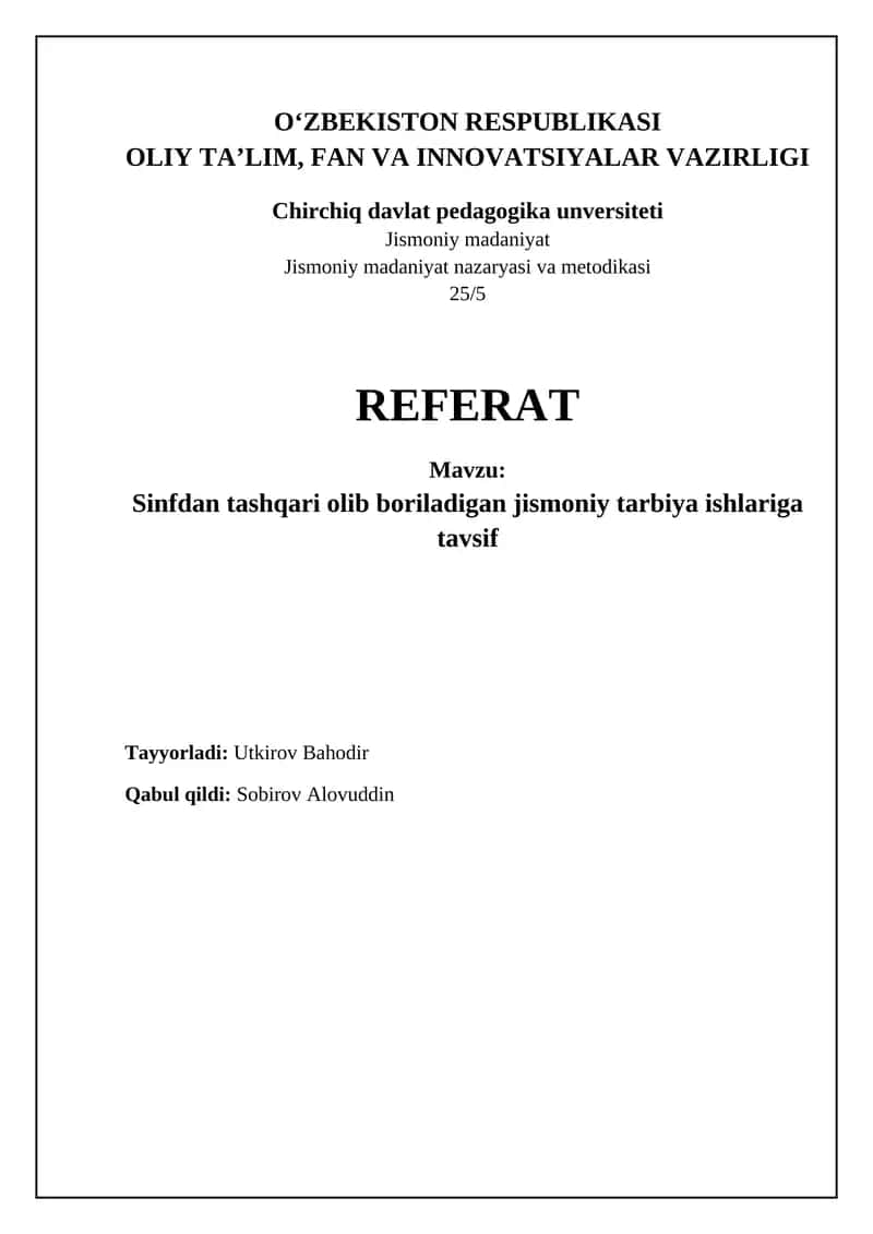 Jismoniy madaniyat 1