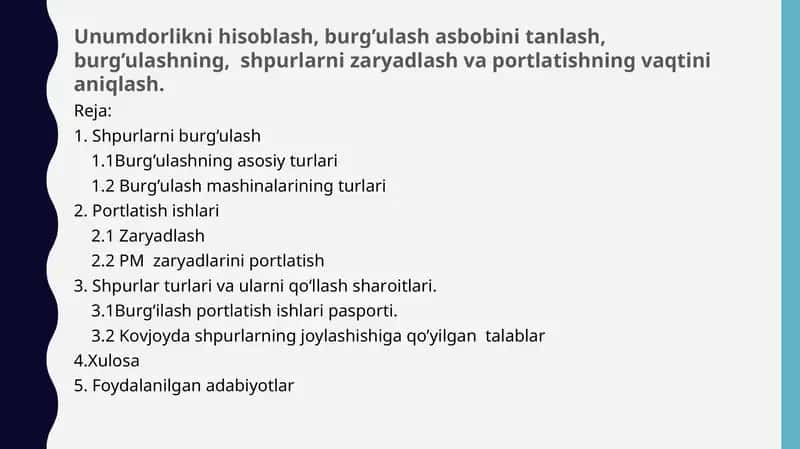 Shpurlarni burg‘ulash 1