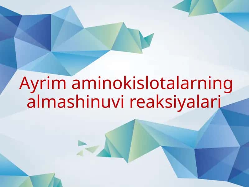 Aminokislotalarning alimashinuvi reaksiyalari
