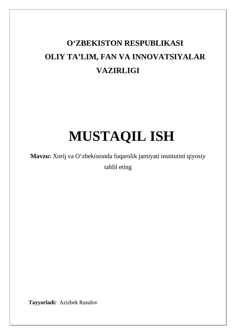 Fuqarolik jamiyati institutlarining qiyosiy tahlili 1
