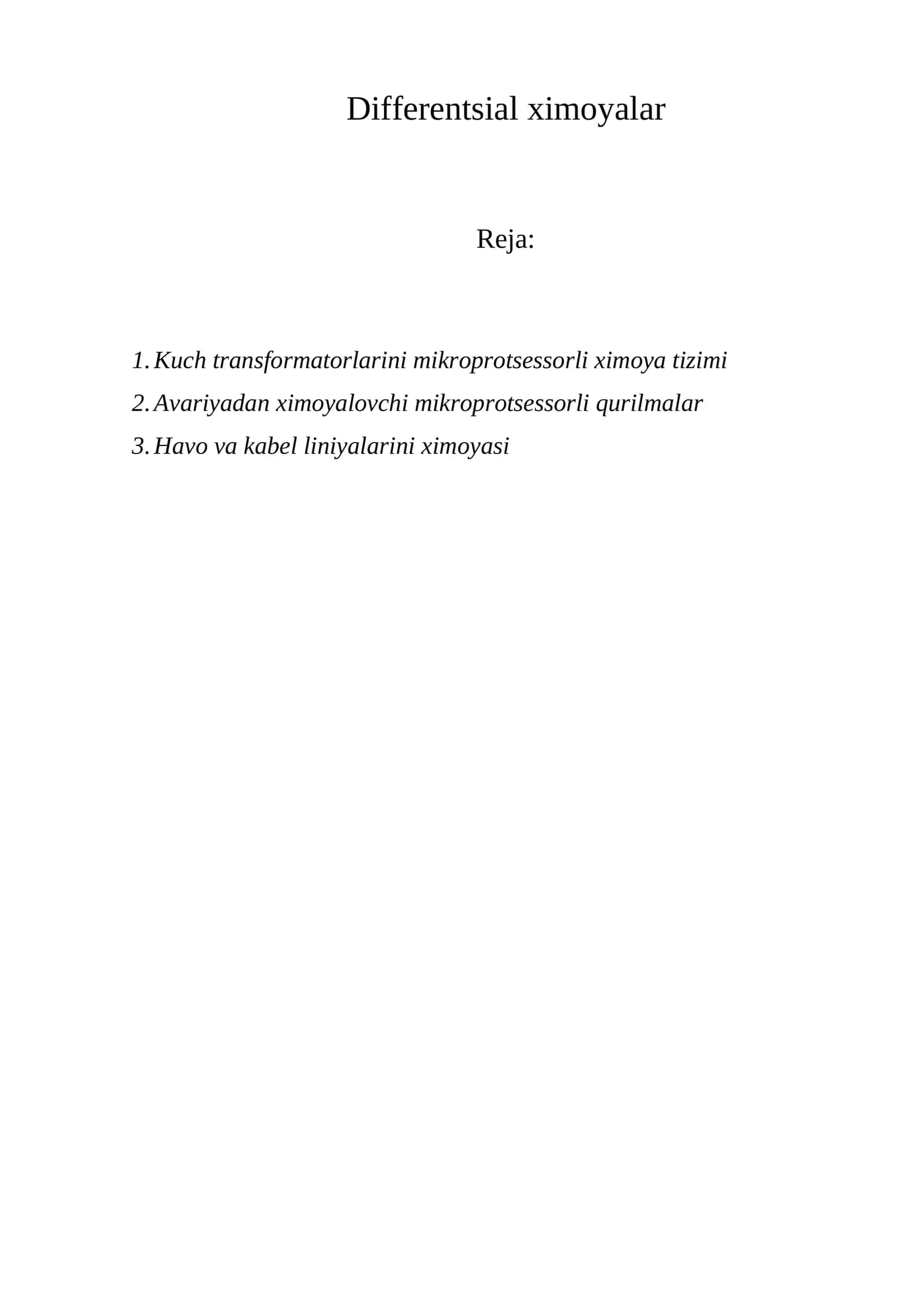 Differentsial ximоyalar 1