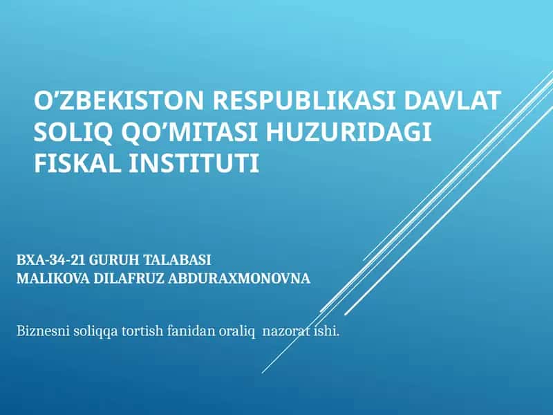 Foyda solig‘ining joriy qilinishi, iqtisodiy mohiyati va ahamiyati 1