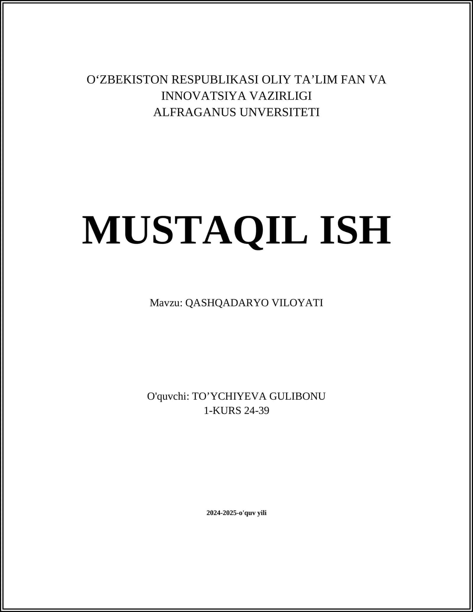 QASHQADARYO VILOYATI 1
