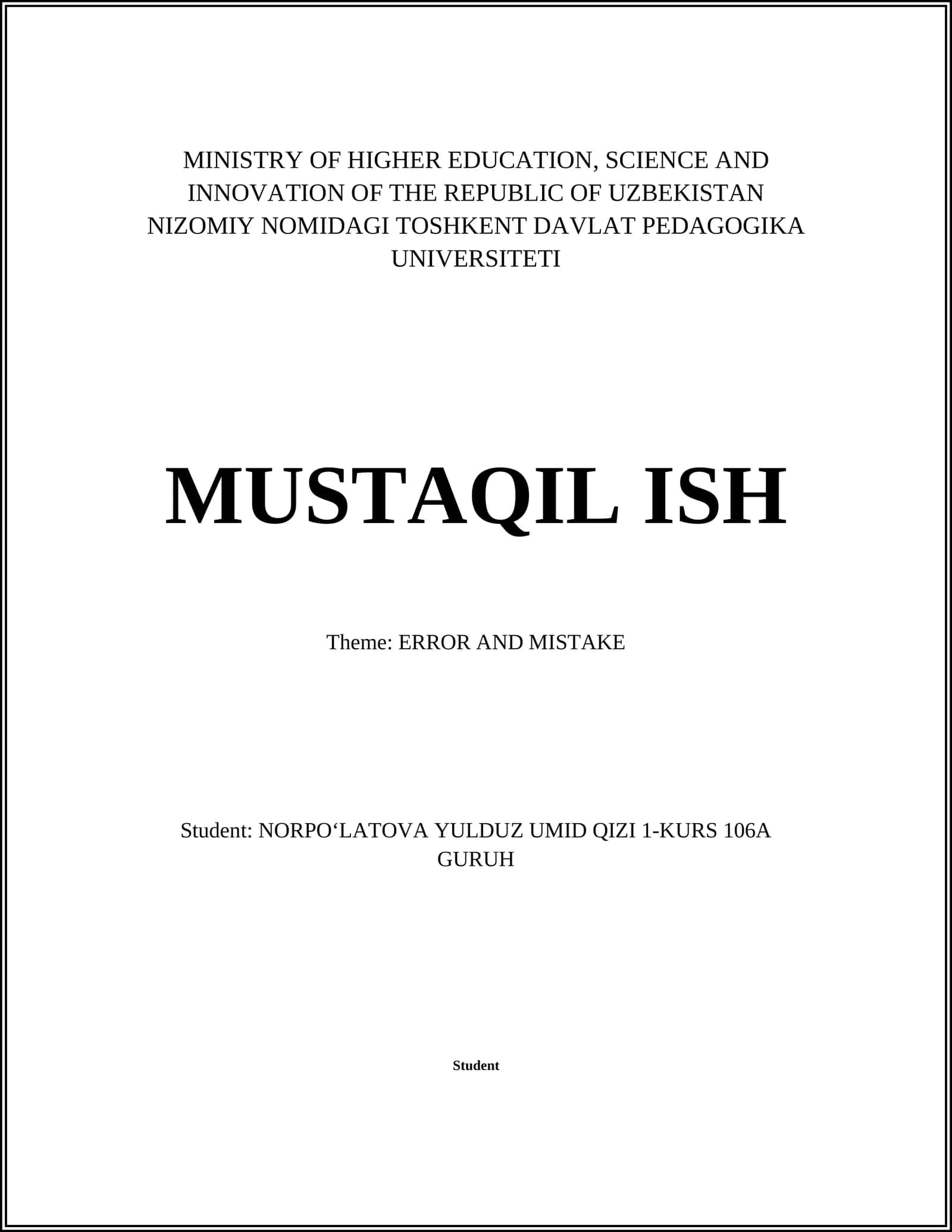 ERROR AND MISTAKE 1