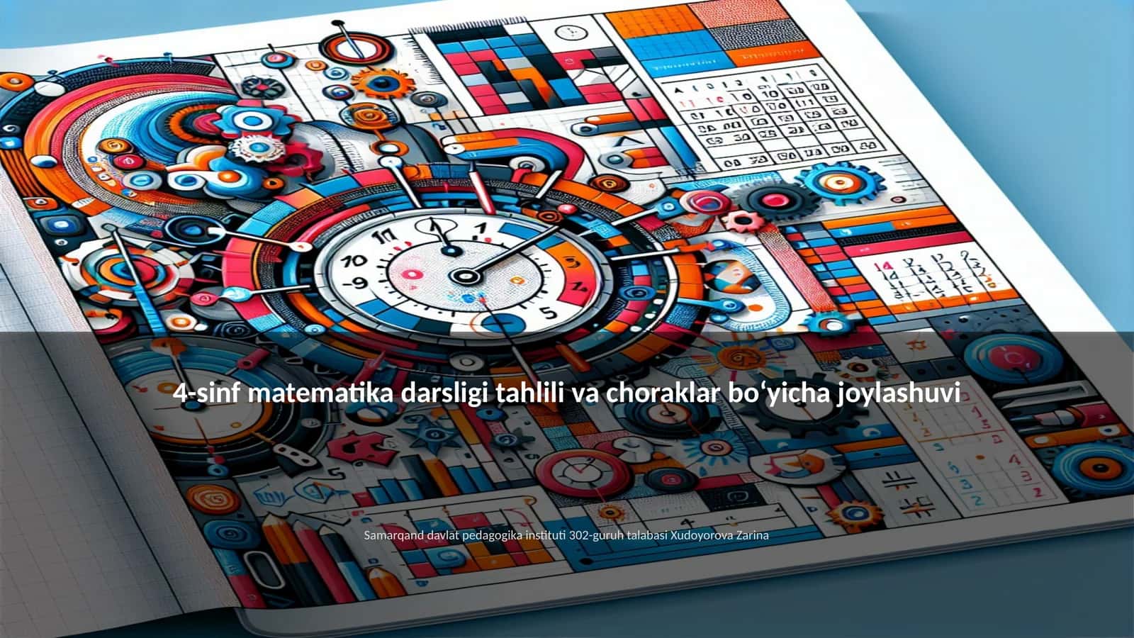 4-sinf matematika darsligi tahlili va choraklar boʻyicha joylashuvi 1