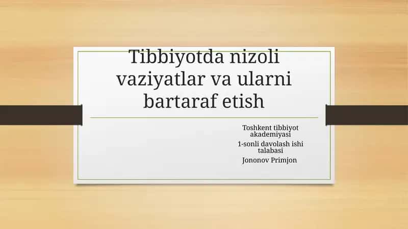 Nizolar va ularni boshqarish 1