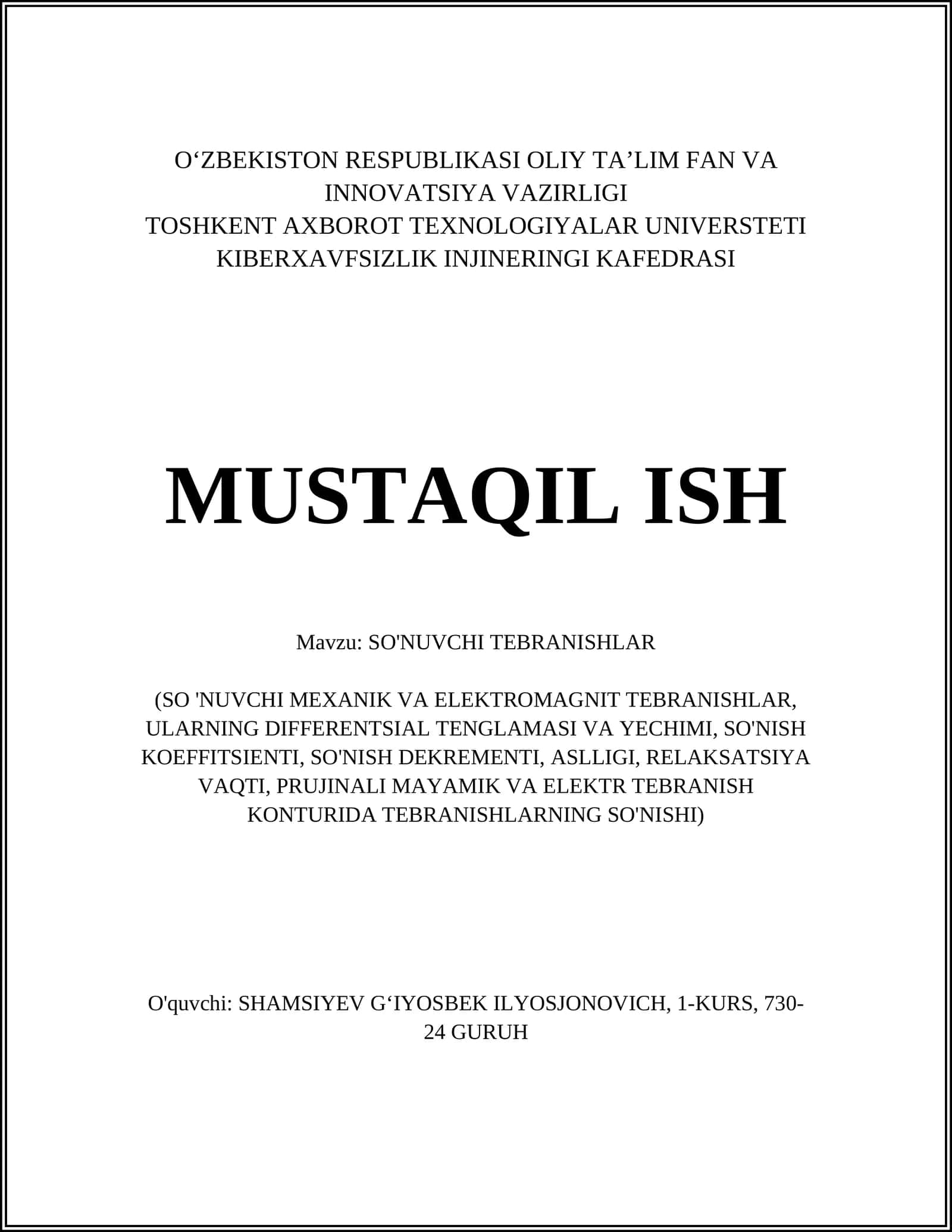 SO'NUVCHI TEBRANISHLAR 1