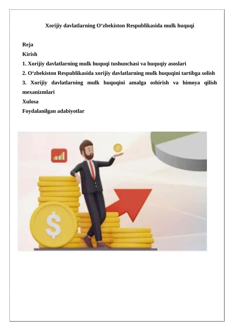 Xorijiy davlatlarning O‘zbekiston Respublikasida mulk huquqi 1