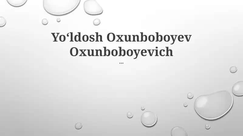Yoʻldosh Oxunboboyev Oxunboboyevich 1