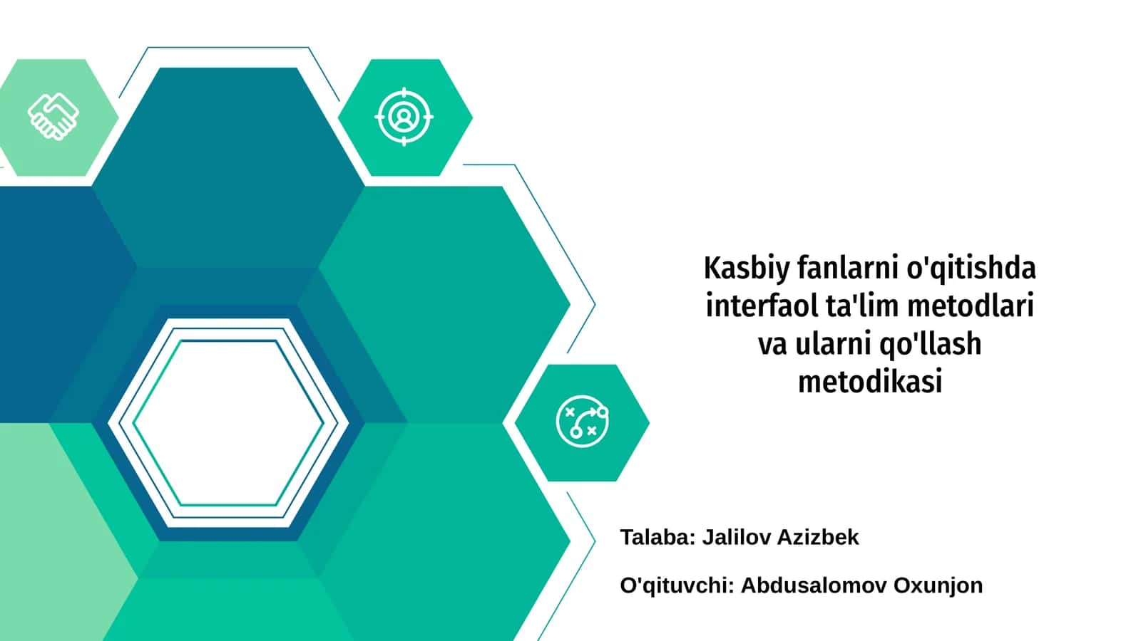 Kasbiy fanlarni o'qitishda interfaol ta'lim metodlari va ularni qo'llash metodikasi 1