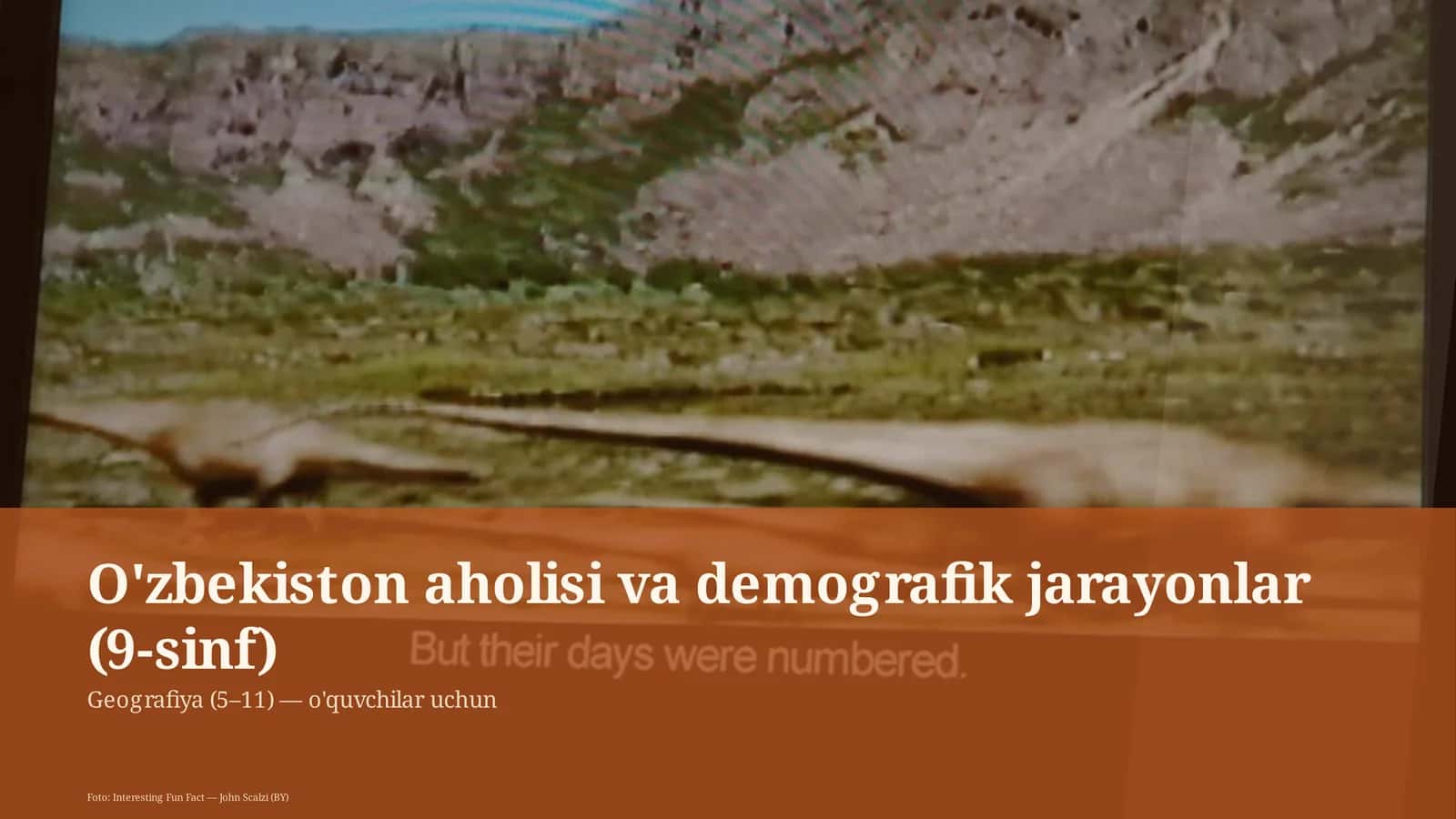 O'zbekiston aholisi va demografik jarayonlar (9-sinf) 1