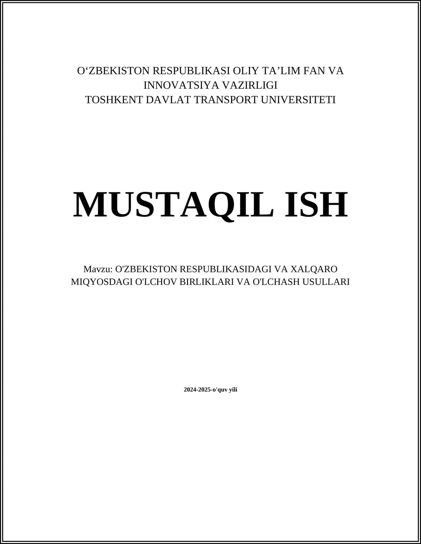 O'lchov birliklarining tarixi 1