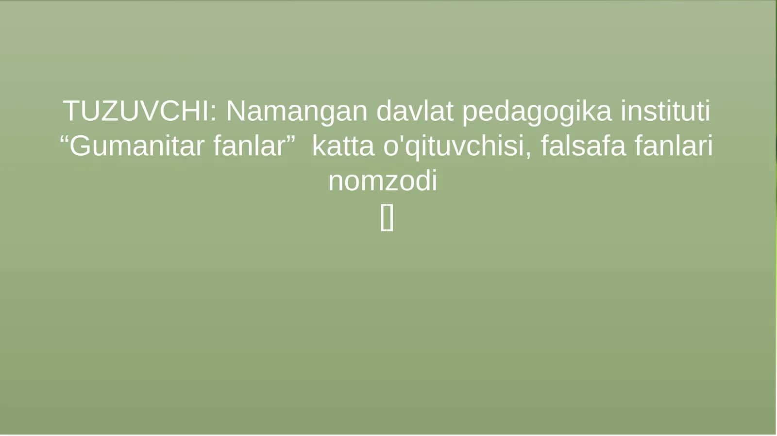 ONG VA BILISH. ONG VA BILISHNI PEDAGOGIK AMALIYOTDAGI O’RNI 1