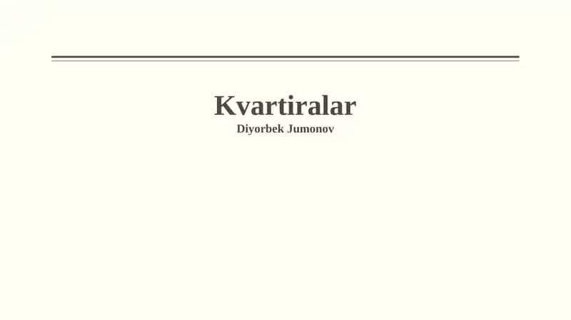Kvartiralar 1