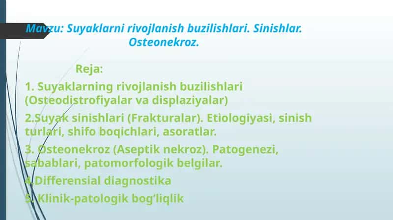 Suyaklarning rivojlanish buzilishlari 1
