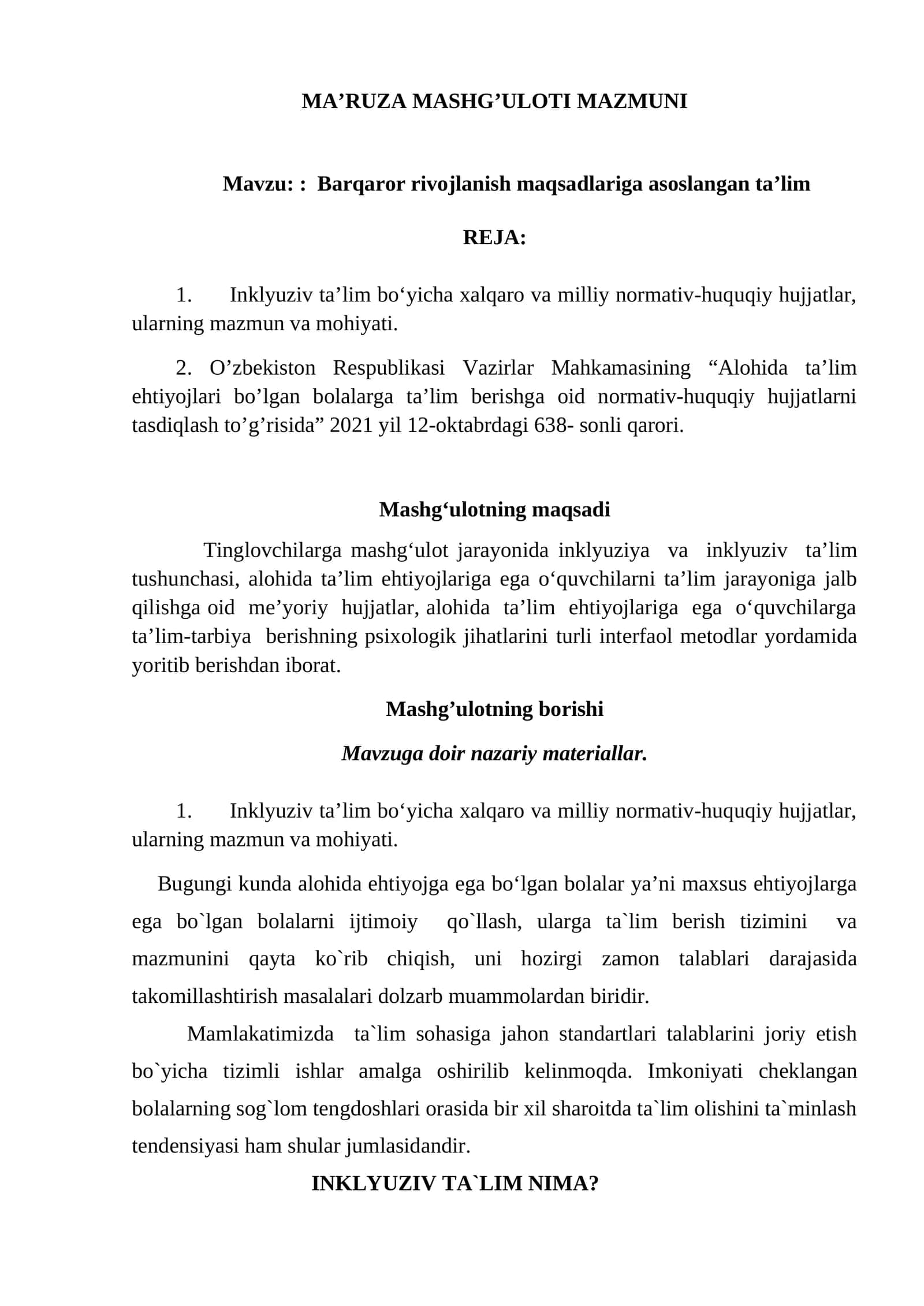Barqaror rivojlanish maqsadlariga asoslangan ta’lim 1