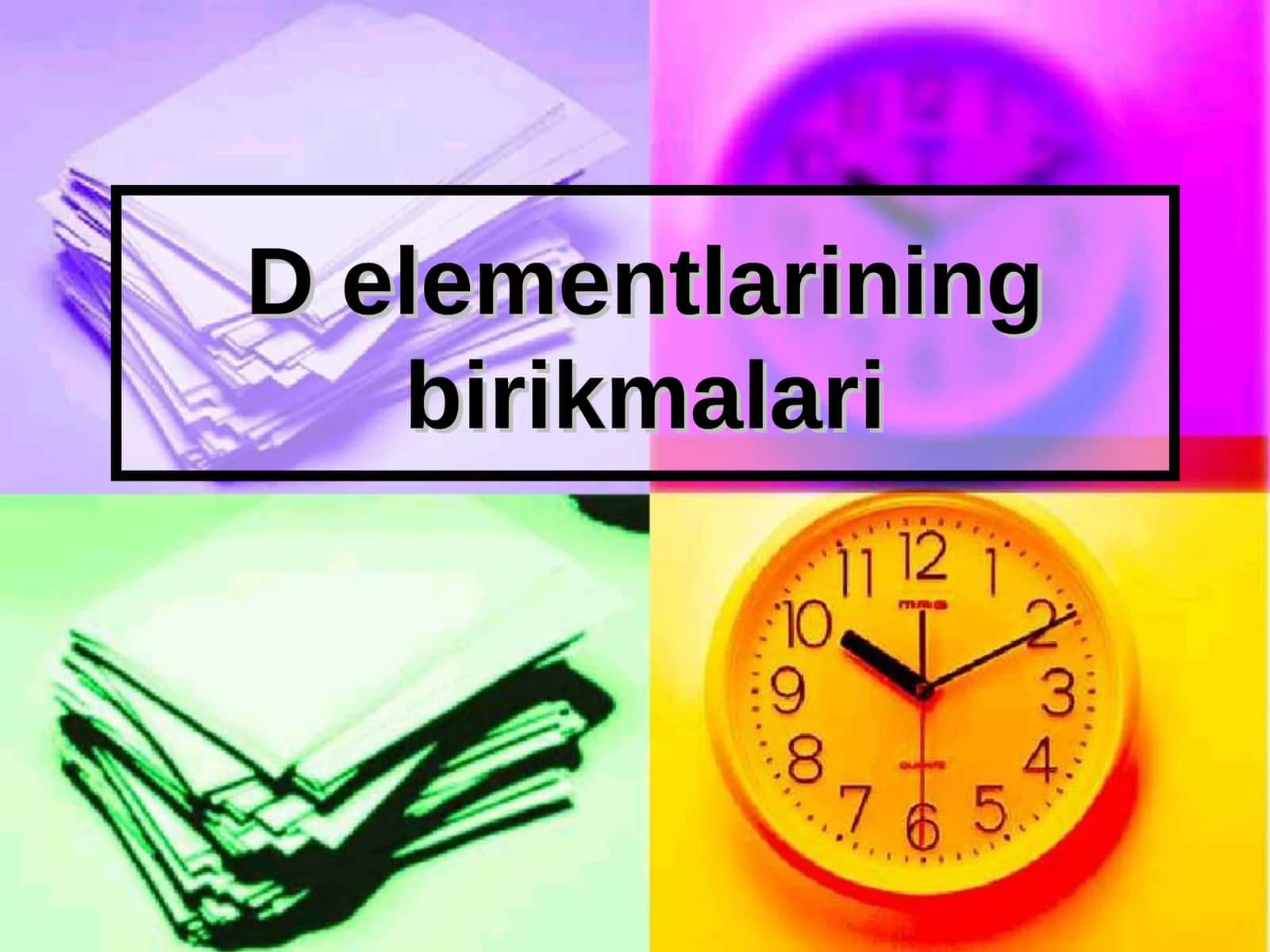 D elementlarining birikmalari 1