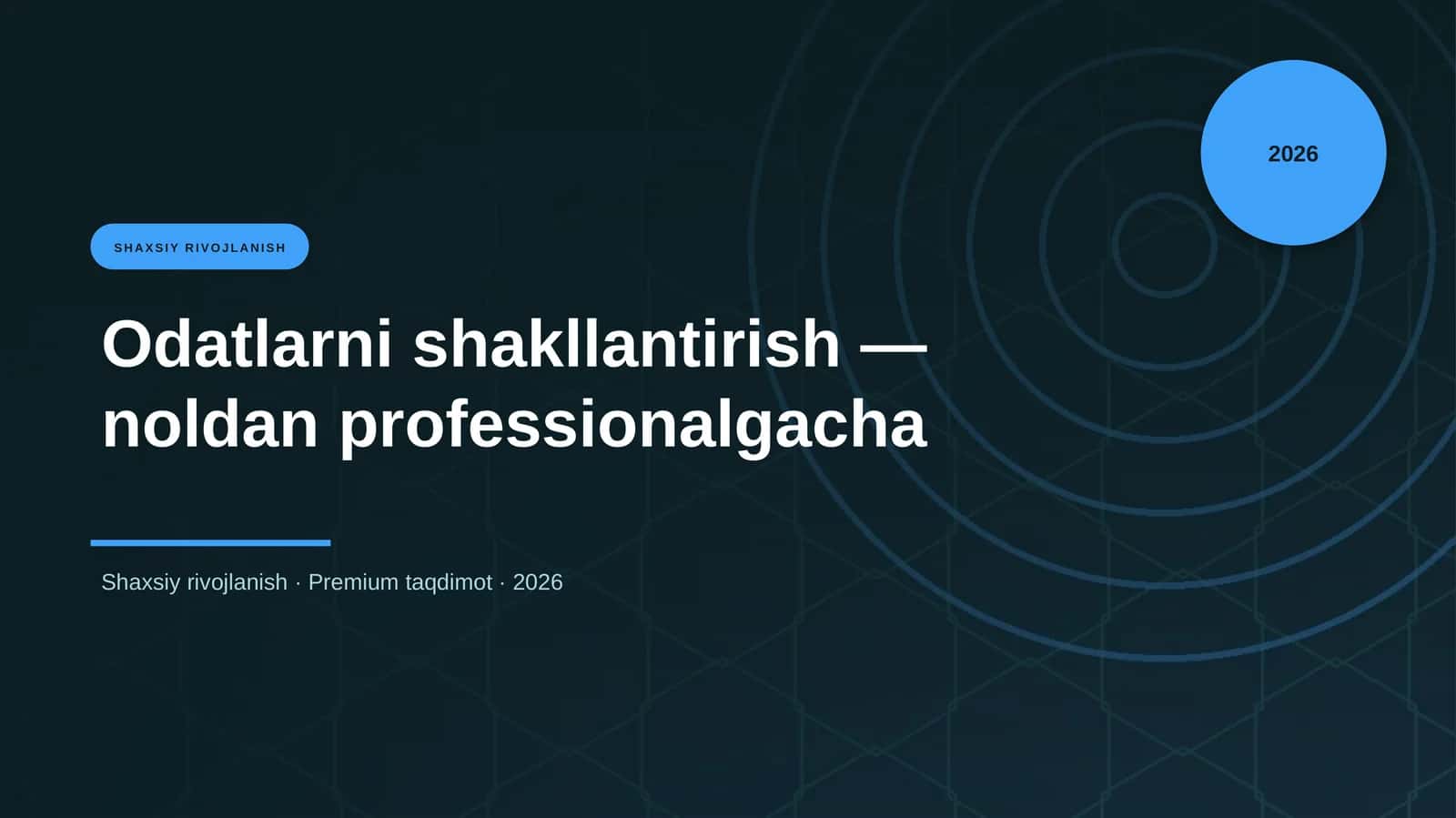 Odatlarni shakllantirish — noldan professionalgacha 1
