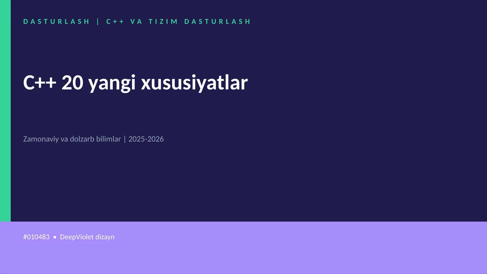 C++ 20 yangi xususiyatlar 1
