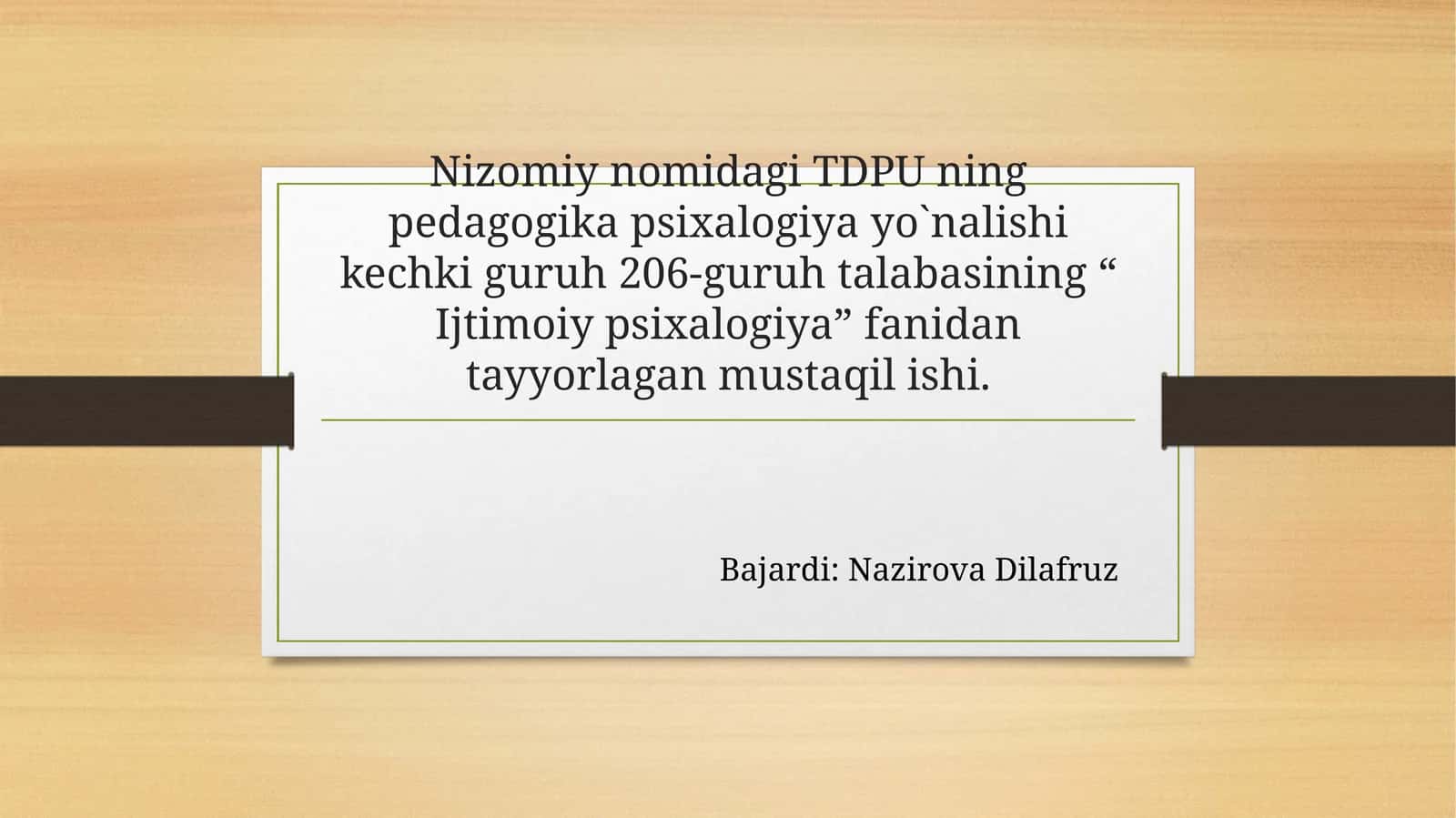 Ijtimoiy psixalogiya metodlar to'g'risida 1
