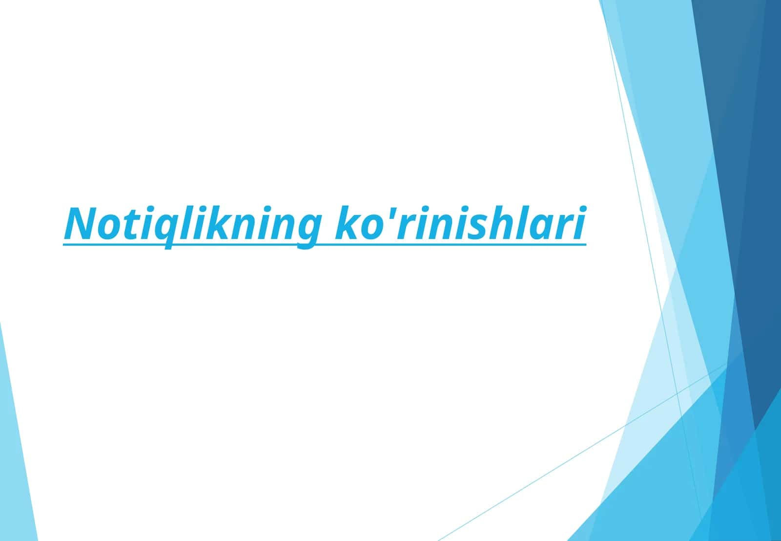 Notiqlikning ko'rinishlari 1