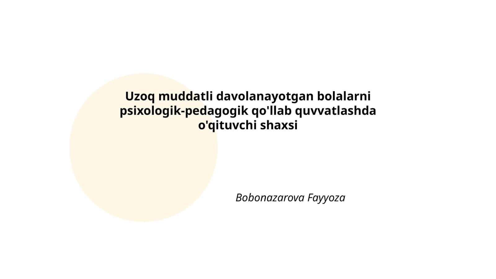 Psixologik-pedagogik qo'llab quvvatlash 1