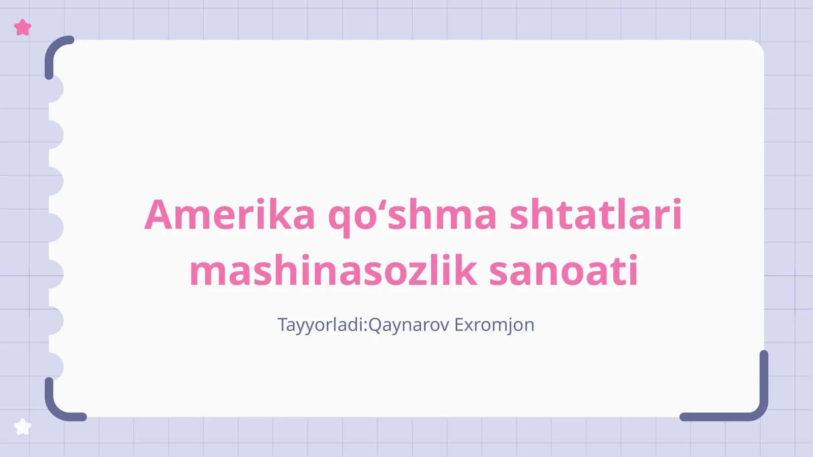 Amerika qoʻshma shtatlari mashinasozlik sanoati 1