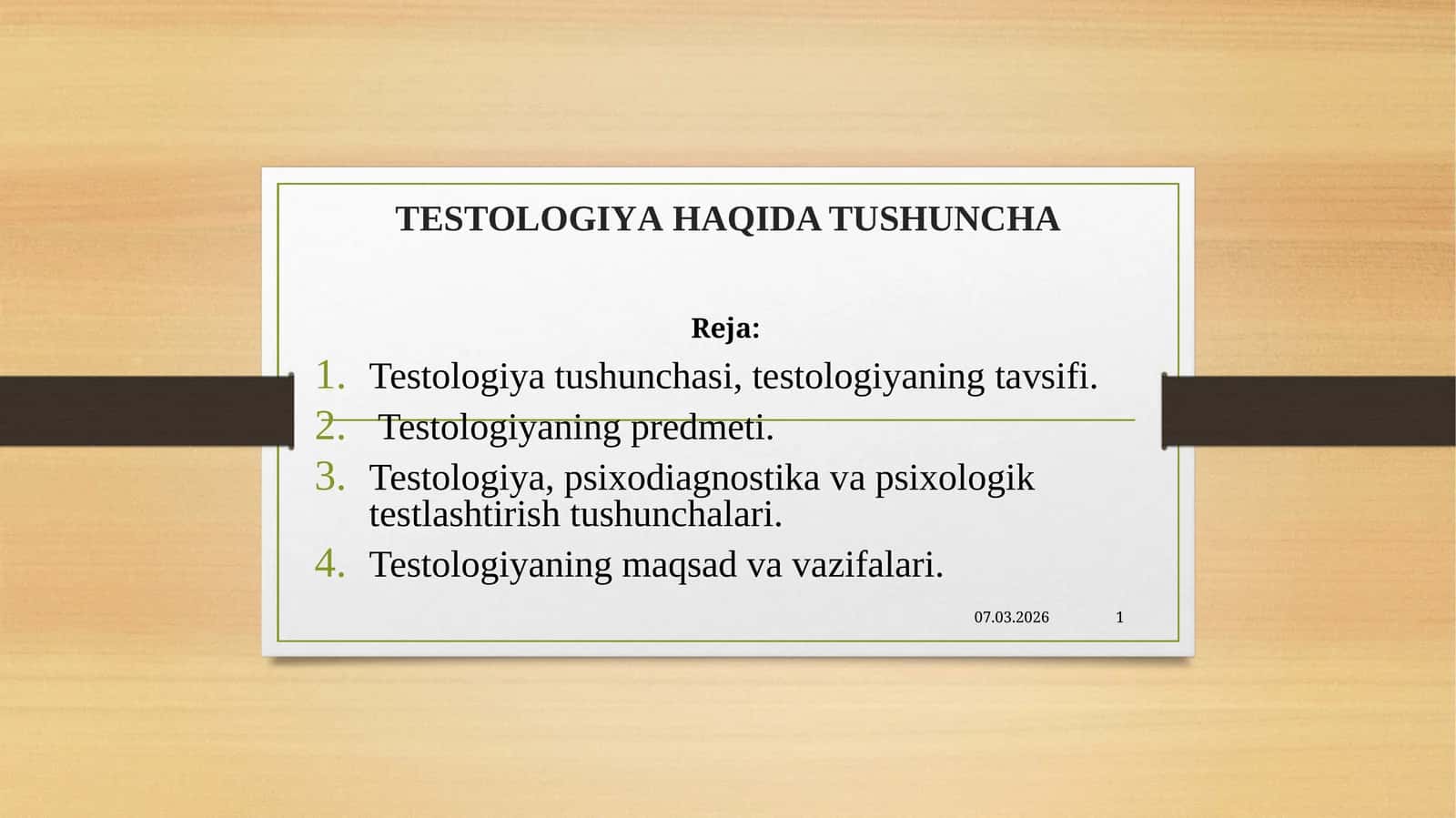 Testologiya 1