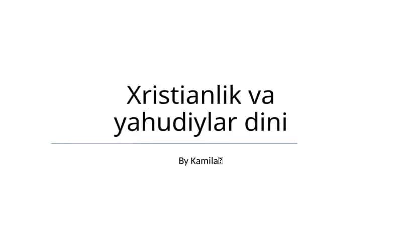 Xristianlik va yahudiylar dini 1