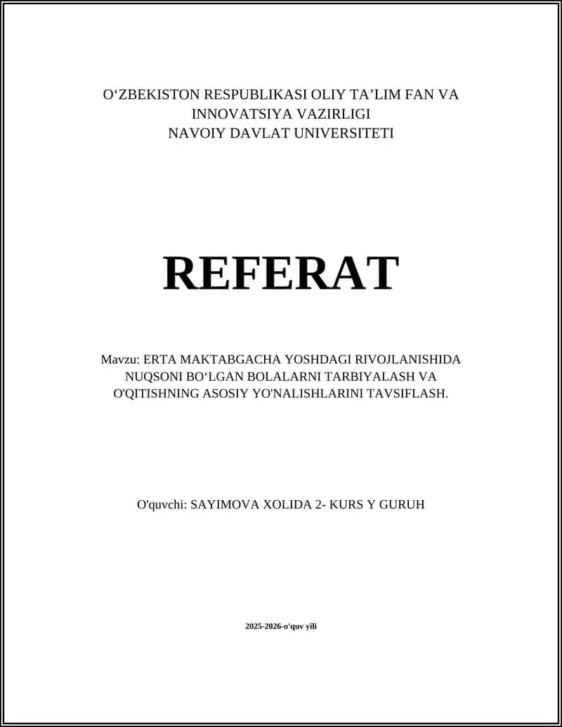 Erta diagnostika va skrining metodikalari 1