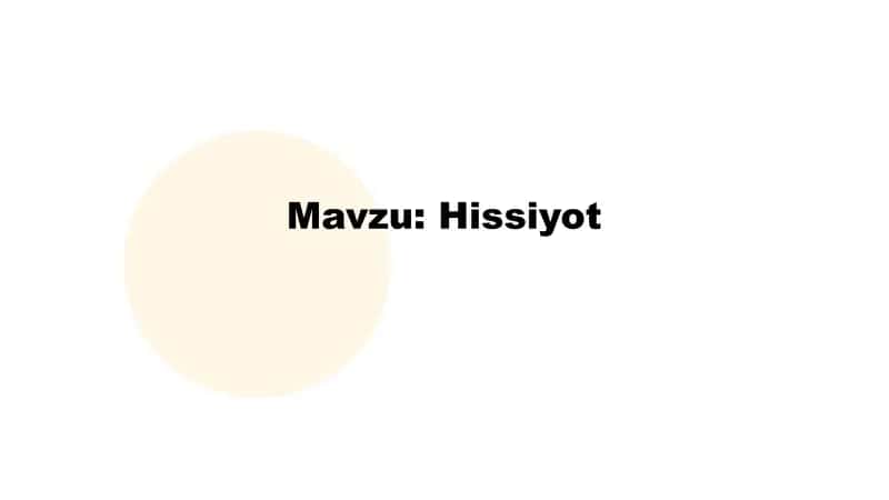 Hissiyot 1
