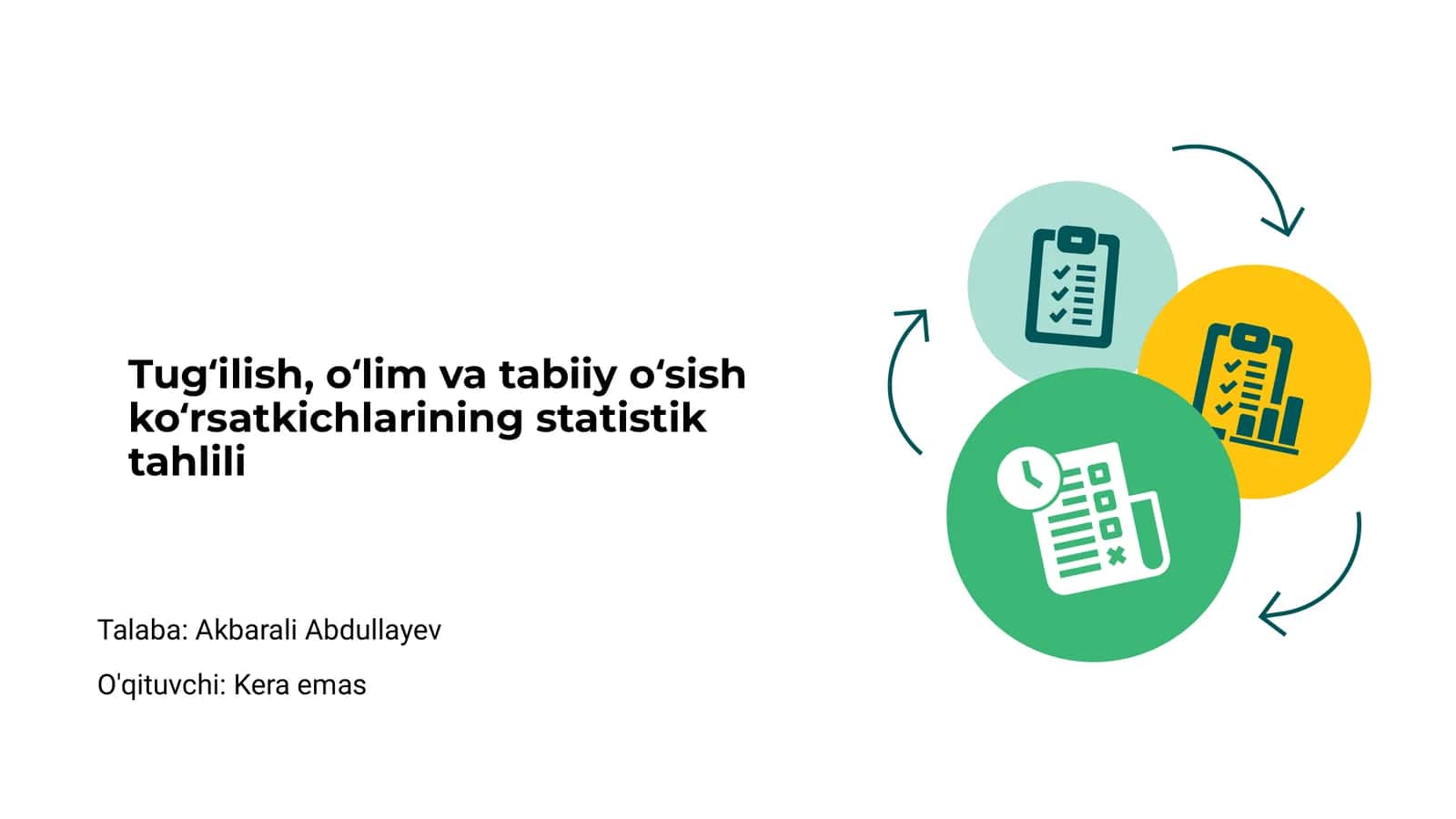 Tug‘ilish, o‘lim va tabiiy o‘sish ko‘rsatkichlarining statistik tahlili 1