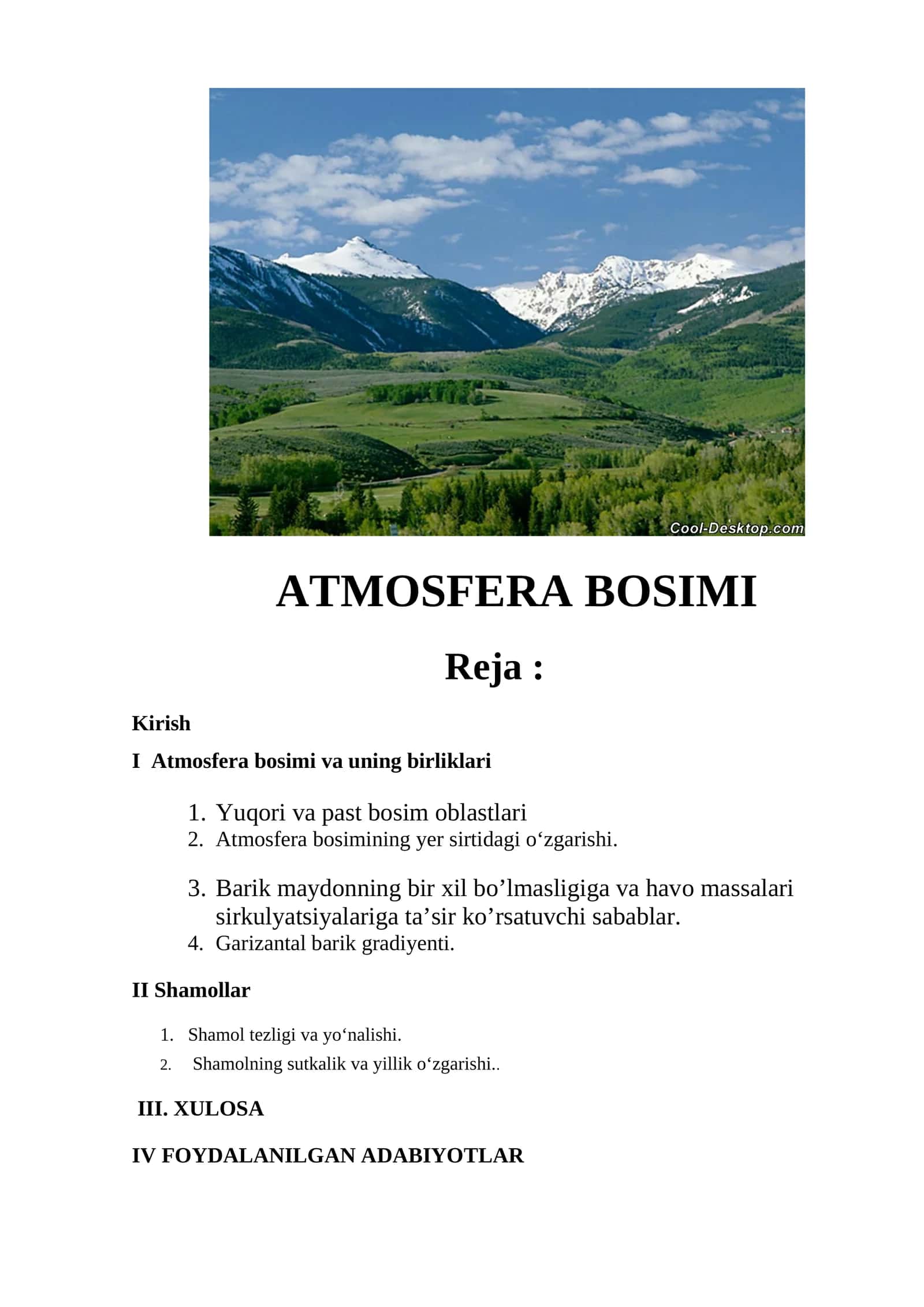 ATMOSFERA BOSIMI 1