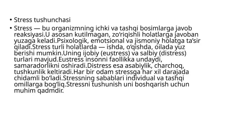 Stresstushunchasi 1