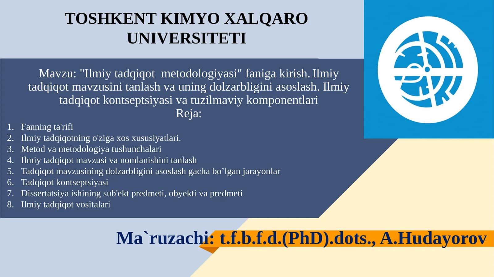 Ilmiy tadqiqot metodologiyasi 1