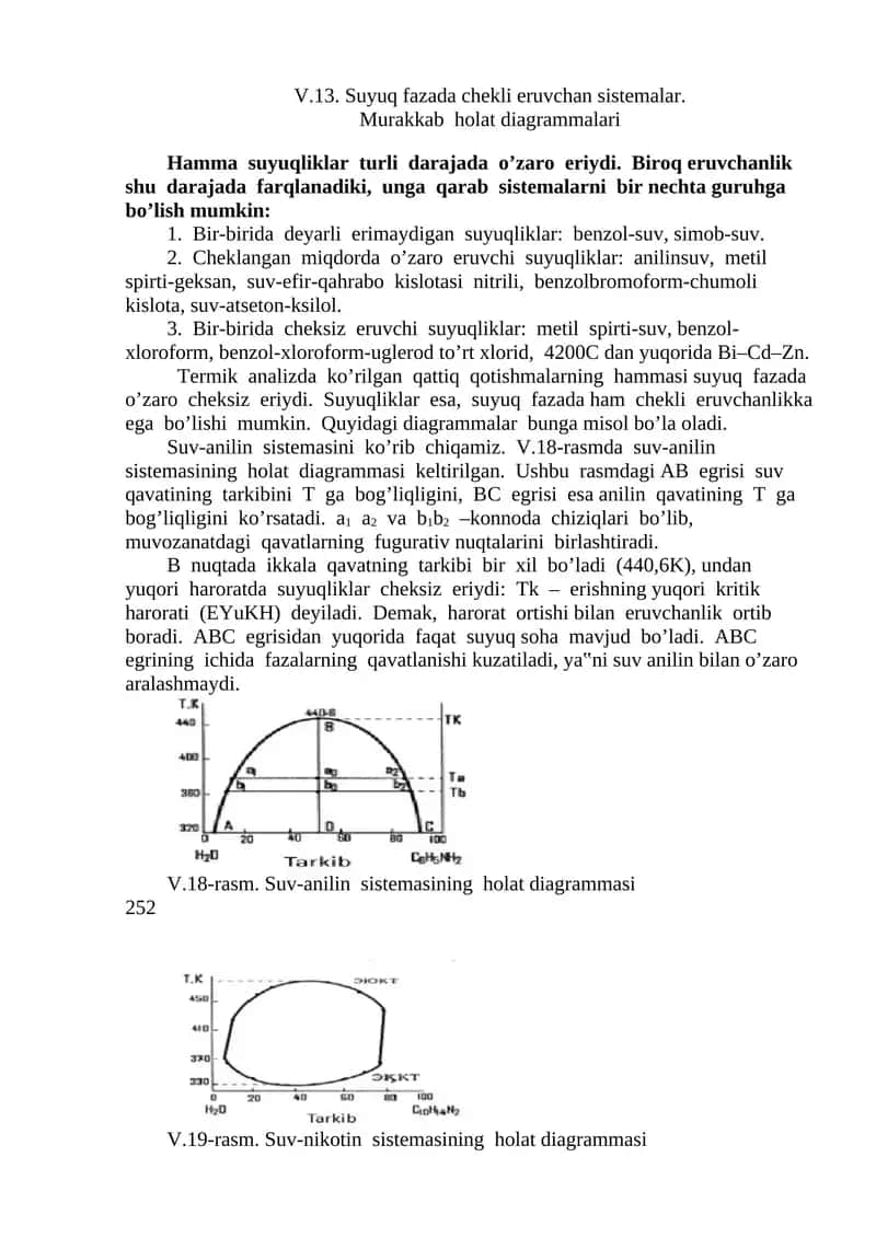 Suyuq fazada chekli eruvchan sistemalar 1