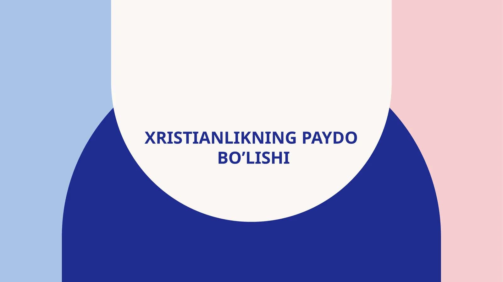 Xristianlikning paydo bo’lishi 1