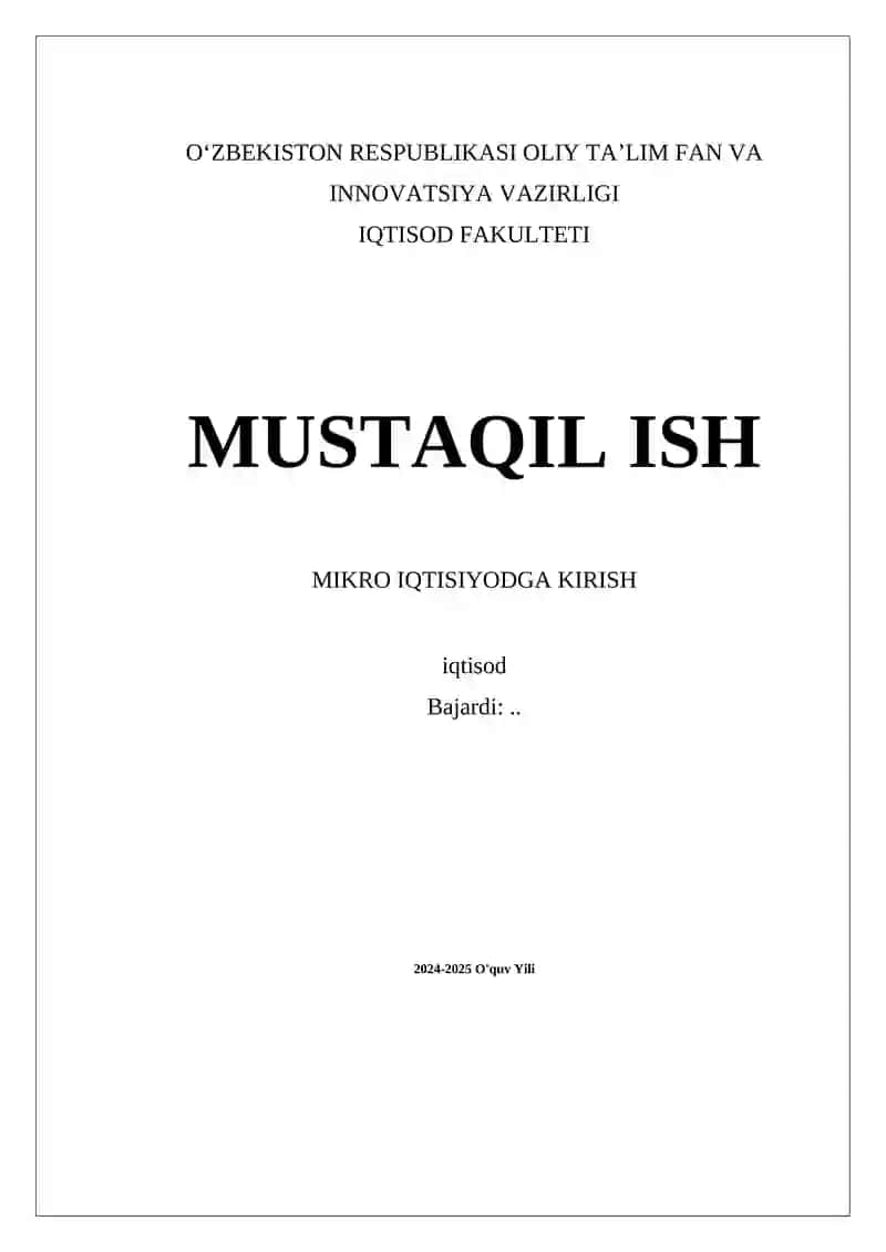 Mikro iqtisodiyot